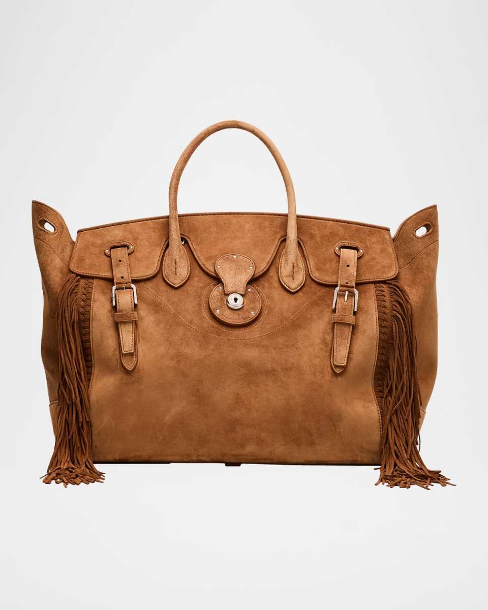 Ricky 40 Soft Fringe-Trim Suede Shoulder Bag